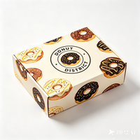 Boîte en carton blanc imprimée numériquement sur mesure, production en 72h, emballage recyclable pour boutique de donuts