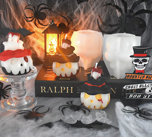 CARATTE 3D Halloween Citrouille Crâne Moules en Silicone pour Chocolat Fondant Mousse Gâteau Savon Cire Bougie Plâtre - Product Image 5