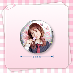 Badge K-pop double flash 58 mm - Design brillant et holographique pour la décoration de sacs à dos - Product Image 3