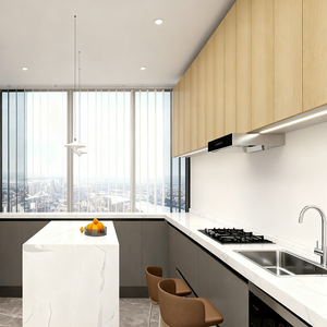 Système d'armoires de cuisine sur mesure avec des matériaux de qualité supérieure, <span class=keywords><strong>action</strong></span> de <span class=keywords><strong>tiroir</strong></span> fluide, disposition modulaire et style élégant en <span class=keywords><strong>bois</strong></span> grainé - Product Image 4