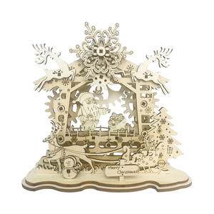 <span class=keywords><strong>2022</strong></span> nouveaux Puzzles 3D en bois bonhomme de neige arbre wapiti maison en bois-ornements de noël et cadeaux de noël pour enfants jouets promotionnels - Product Image 1