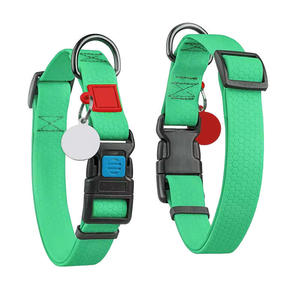 <span class=keywords><strong>Collar</strong></span> de Lujo <span class=keywords><strong>OEM</strong></span> para Perro/Gato, Elegante, Impermeable, de Algodón con Remaches, Hebilla Metálica de Liberación Rápida, <span class=keywords><strong>Collar</strong></span> Sólido para Cachorro de Boda - Product Image 2