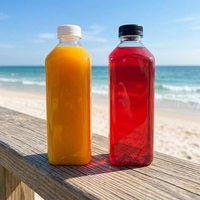 Bouteilles en plastique PET transparentes de haute qualité de 32 oz (1 L) pour la préparation de jus, de lait, de vinaigrettes, de smoothies et autres boissons