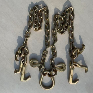 H-QUALITY G70 <strong>J</strong> <strong>Hook</strong> Tow Chain V Bridle with <strong>J</strong> <strong>Hooks</strong>,Grab <strong>Hooks</strong> for Flatbed Truck Trailer Safety Chains - Product Image 3