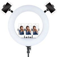 Support mural flexible à rotation 360° pour anneau lumineux de 18'' à 21 pouces, lampe LED de plafond pour barbier, cils, ongles, tatouage, maquillage