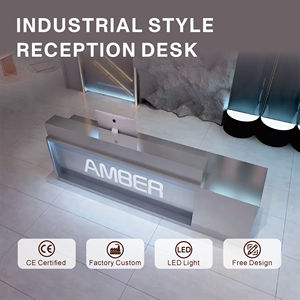 Moderne industriële roestvrijstalen receptiebalie luxe metalen balie voor sportschool, fitness & beautysalon - Product Image 1
