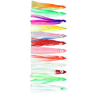 En gros 5cm 9cm 12cm Lumineux En Eau Salée Doux Pêche En Caoutchouc Poulpe Jupe Leurre 5 pcs/sac