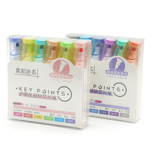 Juego de 6 Marcadores de Puntos Clave con Punta Suave a Base de Agua para Tomar Notas en la Escuela - Product Image 1