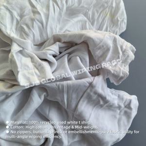 Chiffons en coton blancs recyclés pour le nettoyage des équipements mécaniques - Product Image 4