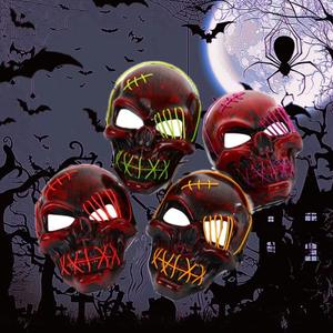 <span class=keywords><strong>Masque</strong></span> d'Halloween Led lumineux à visage de fantôme de <span class=keywords><strong>pirate</strong></span> à un œil pour la fête d'horreur de sang - Product Image 6