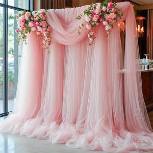 2-voudig vouwbaar melksijden elastisch gordijnstof kreukvrij ivoor podium achtergrondgordijn voor bruiloft evenement decoratie - Product Image 6