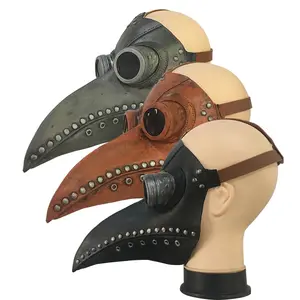 Stegosaurus Plague Doctor Bird Mask Long Nose Beak Cosplay Steam punk Halloween Costume Props Latex Material