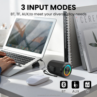 Altavoz Bluetooth Multifuncional con Batería Recargable de 1200 mAh, Luces RGB con Sincronización Musical, Función TWS, Entrada AUX y Tarjeta TF