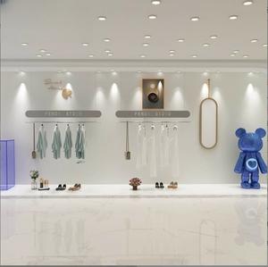 Expositor de <span class=keywords><strong>Ropa</strong></span> Multifuncional Personalizable para Tienda de <span class=keywords><strong>Ropa</strong></span> Femenina, Soporte Vertical de Acero Inoxidable - Product Image 3