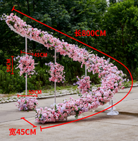Arche de fleurs artificielles personnalisée en forme de U, blanche et rose, pour la décoration de mariage, D-flower