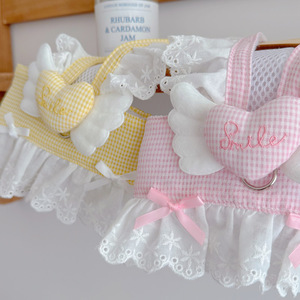 Summer thin dog <b>clothes</b>, chest and back with heart and wings, cute and sweet, suitable for pets, <b>cats</b>, and small dogs like - Product Image 3