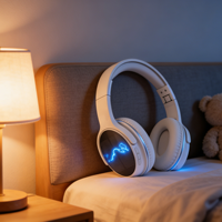Casque sans fil à LED avec recharge solaire, casque supra-auriculaire 6.0 avec carte TF