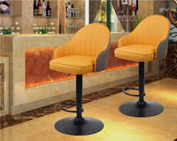 Tabourets de bar modernes et minimalistes en fer, base en acier inoxydable, design durable - Luxe léger, dossier haut, hauteur réglable pour usage domestique