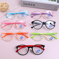 Monture de lunettes pour enfants avec logo personnalisé, lunettes d'ordinateur rondes transparentes pour filles et garçons TR90, lunettes anti-lumière bleue pour enfants