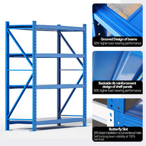 Systèmes de rayonnage d'entrepôt à 4/5 niveaux <span class=keywords><strong>Étagère</strong></span> de rangement industrielle réglable en métal pour garage, équipement de fret - Product Image 4