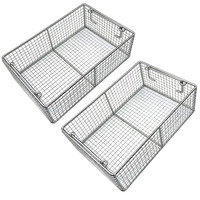 Panier de stérilisation médical en acier inoxydable, panier en treillis métallique, plateau organisateur pour instruments chirurgicaux de clinique, désinfection par autoclave