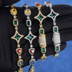 Bespoke <b>Rainbow</b> Gemstone Moissanite <b>Bracelets</b> Hip Hop S925 Sterling Silver VVS1 Iced Out Urban Streetwear Custom Jewelry Vendors - Product Image 4