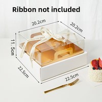 Boîtes à gâteaux en gros transparentes en carton ondulé 4x9 grilles, emballage mini-gâteaux à emporter, finition mate pour gâteaux et tartes aux fruits