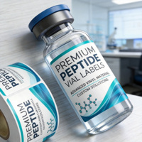 Autocollants personnalisés pour étiquettes de peptides et boîtes assorties, imperméables et durables pour petits flacons, directement de l'usine