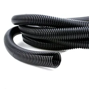 Nylon PP PE Splitted Flexible Wire Hose | Side Open Electrical Slitted Flexible Conduit | Plastic Splitted Corrugated Conduit