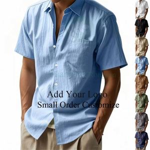 Camisa Casual de Manga Corta para Hombre, Personalizada por Fábrica de <span class=keywords><strong>Ropa</strong></span>, con Botones, para Vacaciones de Verano en la Playa, Texturizada, con Bolsillo - Product Image 4