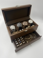 Boîte à montre en bois gravée de luxe personnalisée Sunshine, étui à montre, boîte à bijoux pour bagues, boucles d'oreilles, colliers, fermeture à boucle