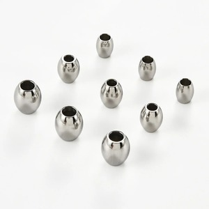 30 perles entretoises en acier inoxydable 4/5/6 mm, ovales lisses argentées, pour la fabrication artisanale de bracelets, colliers et bijoux DIY - Product Image 6