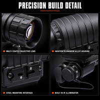 Optique de vision nocturne LDNV002 25 mm F1.2 40 °   Objectif de grossissement 1X standard avec mise au point à l'infini FOV 0,25 m, optionnellement disponible en 3X ou 5X