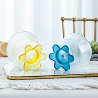 8oz vidrio esmerilado flor Parfait Trifle Bowl helado Sundae vasos con patas tazas de postre