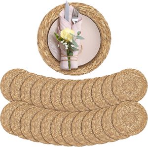Woven Place <b>Mats</b> Rattan <b>Plate</b> Chargers Seagrass Placemat Woven Placemats Round Rattan Charger <b>Plates</b> Rattan Placemats Round - Product Image 1