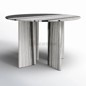 Newstar Home <span class=keywords><strong>Deco</strong></span> Panda Meubles en marbre blanc Table basse en pierre naturelle Table à manger ronde moderne - Product Image 6