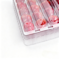 Boîtes en plastique transparentes personnalisables, sûres pour les animaux de compagnie, jetables, recyclables, pour emballages alimentaires avec couvercles, pour sucettes glacées Tanghulu et brochettes de fruits