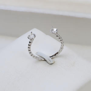 S925 Silver <b>Fashion</b> <b>Ring</b> with Double Beads Movable Design Inspired by Fried Dough Twists - Product Image 4