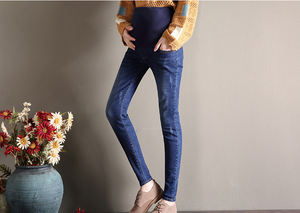 Alien kitty — pantalon denim pour femme enceinte, <span class=keywords><strong>jean</strong></span> de maternité, pantalon tube taille haute, au-dessus du ventre, ceinture fine - Product Image 6