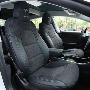 Fundas de Asiento Personalizadas para <span class=keywords><strong>Tesla</strong></span> Model 3 2019-2022, Accesorios para Coche, Fundas de Asiento Completas de 360 Grados, Fundas de Cojín de Gamuza de Alta Calidad - Product Image 1