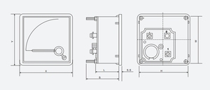 Vuông AC con trỏ loại Analog bảng điều chỉnh điện Meter với di chuyển sắt Cấu trúc điện áp Meter Vôn kế - Product Image 3