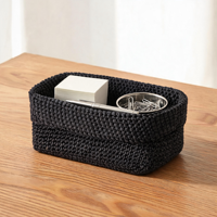 Panier de rangement en polyester tissé à la main, pour la cuisine, à suspendre au mur, pour la table de chevet