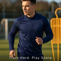 Conjunto de Entrenamiento de Fútbol para Hombre, Sublimado Personalizado al por Mayor, 100% Poliéster, con Bloques de Color, Manga Corta