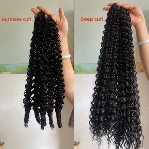 Extensiones de Cabello de Fibra de Proteína Suave con Nudos Fantasma, Extensiones de Ganchillo con Plumas, Cabello Rizado Profundo Estilo Boho, Trenzas con Nudos Milagrosos, Rizo Birmano - Product Image 6