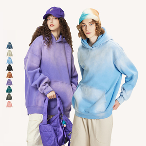 H5440 Hot Sales New Design Wholesale Custom 380 Gsm Cotton Blends Monkey Washed <b>Hoodies</b> Oversized Unisex <b>Hoodies</b> - Product Image 4