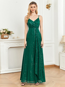 Vestidos de Noche Largos con Mangas Largas y Lentejuelas para Mujer, Elegantes Vestidos de <span class=keywords><strong>Fiesta</strong></span> para Madre de la Novia, para Bodas, 2023 - Product Image 2