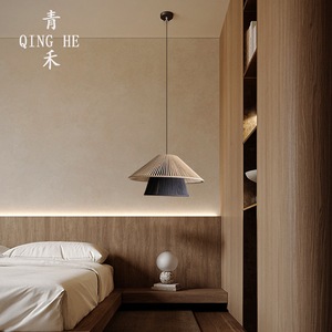 Lampe suspendue Qing He Wabi Sabi E27, lampe à économie d'énergie, forme ronde, pour chambre à coucher, salon, décoration de la maison - Product Image 2