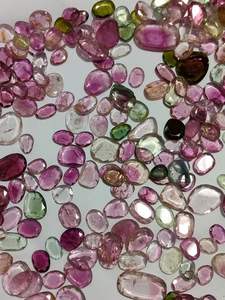 Piedra preciosa de corte de rosa de turmalina multicolor Natural Premium Talpe Polki para hacer collares joyería multicolor - Product Image 3