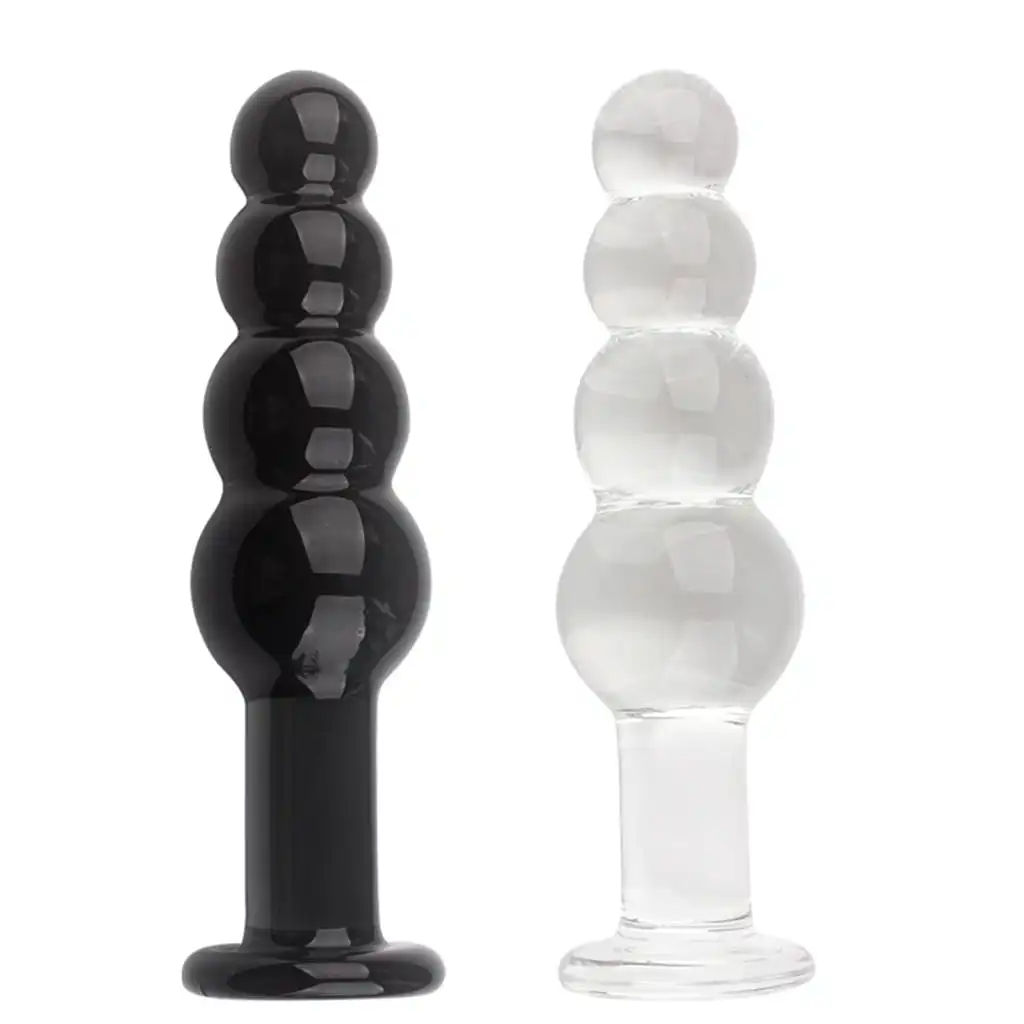 Anal Beads Big Balls Crystal But Plug Waterproof Glass Beads Plug Adult Sex Toys Manual Masturbation for Women Men