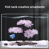 Décorations et ornements pour aquarium Lulu, flocon de neige simulé, pin rose d'accueil, modèle de plante en pot 389 #
